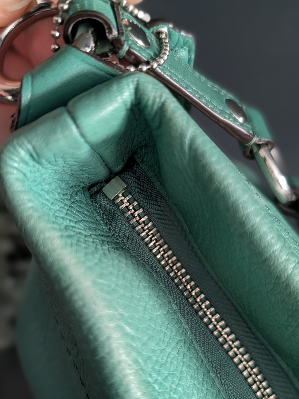 Coach Carly Mint Green Leather Bag - COA INCLUDED - Style F15251 - Picture 8 of 14